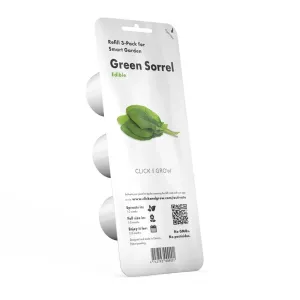 Emballage du lot de 3 recharges d’oseille verte Click & Grow pour capsules intelligentes de jardinage d’intérieur
