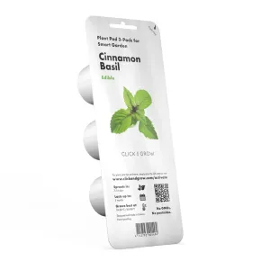 Click & Grow Cinnamon Basil plant pod 3-pack refill for Smart Garden, with edible herb packaging