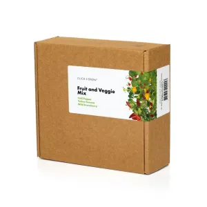Caja de recarga Click & Grow Fruit and Veggie Mix con cápsulas de fresa silvestre, chile y tomate amarillo