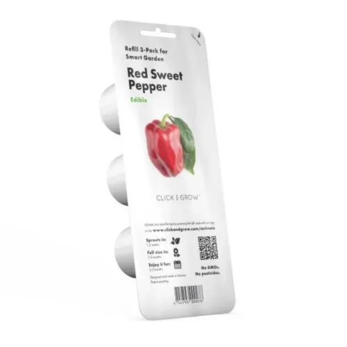 Click & Grow Smart Garden täitepakend, 3 tk punase magusa paprika taimekapsleid, söödava paprika pildiga