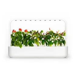 Click and Grow Smart Garden 9 Starter Kit in white with automatic watering, smart soil, energy-efficient lights, and organic seed pods